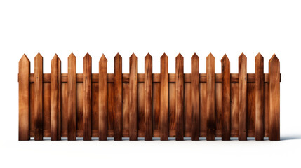 Brown wooden fence illustration Used to decorate the house and garden isolated on white transparent background, PNG File
