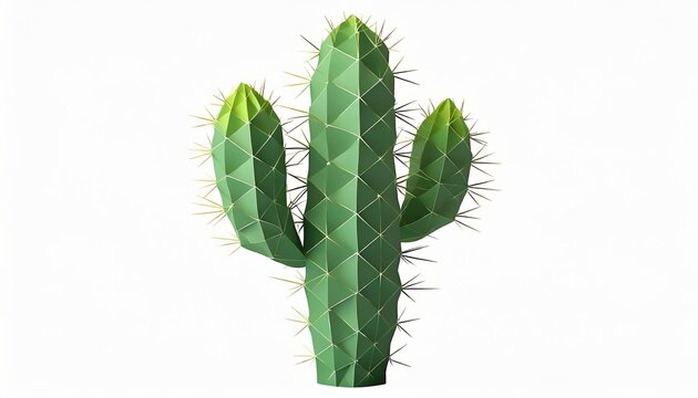 Cactus Lowpoly art . AI generation.