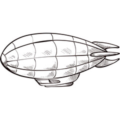 zeppelin handdrawn illustration © nikagraphic