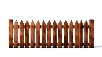 Brown wooden fence illustration Used to decorate the house and garden isolated on white transparent background, PNG File