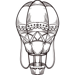 air balloon handdrawn illustration