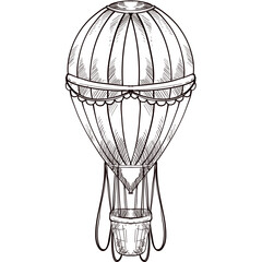 Fototapeta na wymiar air balloon handdrawn illustration