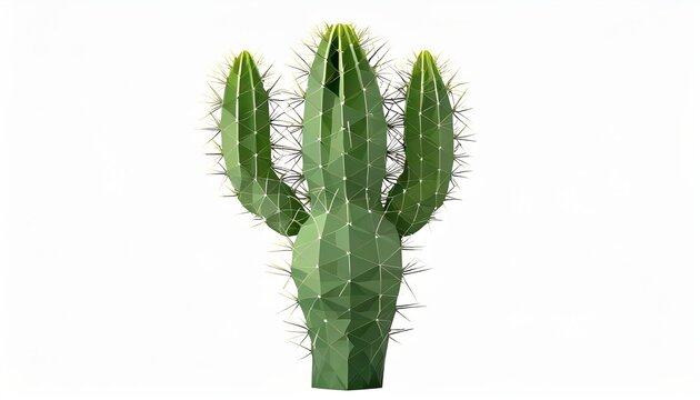 Cactus Lowpoly art . AI generation.