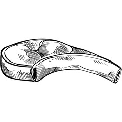 ribs meat handdrawn illustration