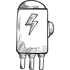 electric boiler handdrawn illustration