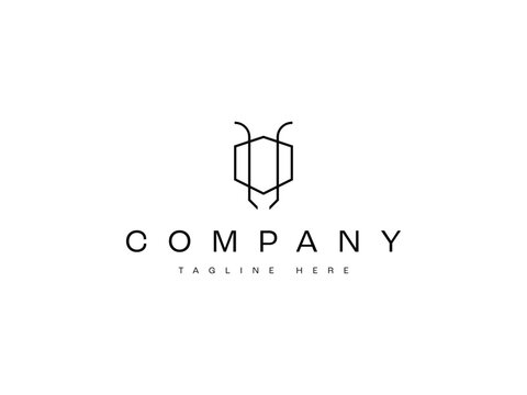 modern ant hexagon logo design