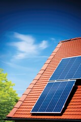 Suburban homes with rooftop solar panels