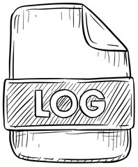 log file handdrawn illustration