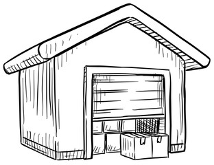 warehouse handdrawn illustration