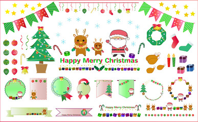 クリスマスイラスト・フレームセット