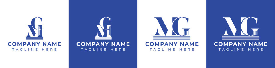 Letter GM and MG Pillar Logo Set, suitable for business with GM and MG related to Pillar