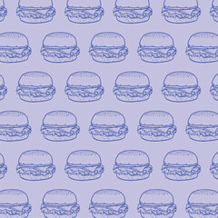 Hand drawn burger vector illustration with doodle style