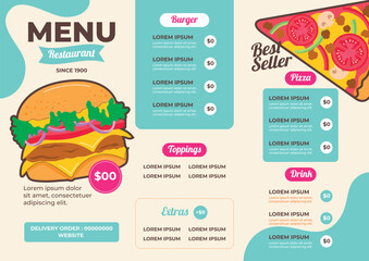 Fast food restaurant menu template