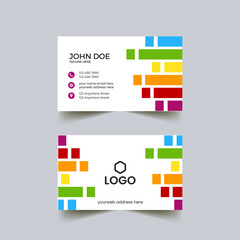 creative modern professional business card template design, corporate business card design template, Business card with colorful geometry