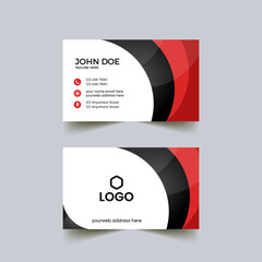 Red Colour golden ratio Professional Business card design. Modern business card print templates personal visiting card