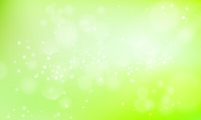 Fototapeta na wymiar Vector green background with glowing sparkle bokeh