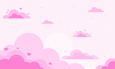 Vector hand drawn valentine's day pink background