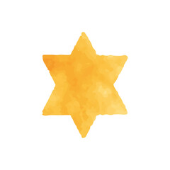 Naklejka premium Vector hand painted gold watercolor simple star