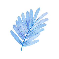 Vector hand drawn watercolor illustration of abstract blue branch. elements for design of invitations