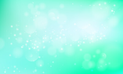 Vector turquoise background with glowing sparkle bokeh