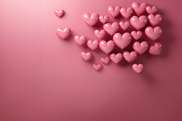핑크빛이 가득한 사랑스러운 하트 발렌타인 배경