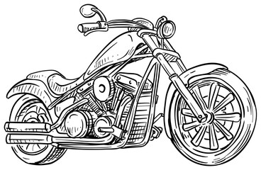 motorcycle handdrawn illustration