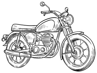 motorcycle handdrawn illustration