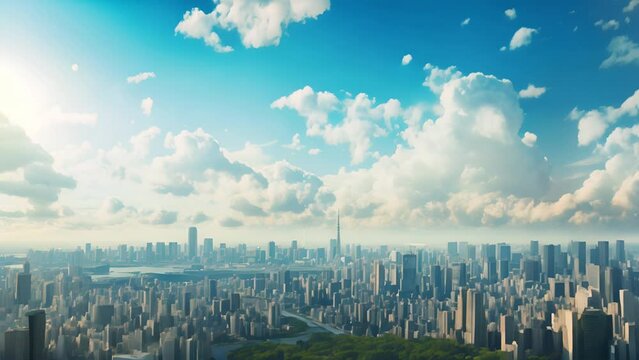 青空と都市風景,Generative AI 