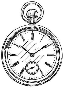 pocket watch handdrawn illustration