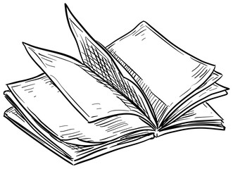 books handdrawn illustration