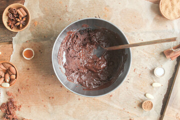 Lebkuchen Teig selber machen Schale overhead