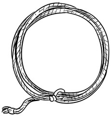 cowboy lasso handdrawn illustration