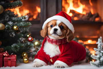 santa claus and christmas tree
