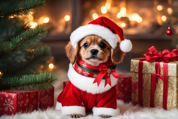 santa claus with christmas gifts
