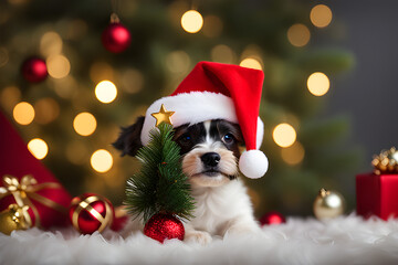 santa claus and christmas tree