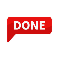 Done In Red Rectangle Shape For Information Announcement Business Marketing Social Media
