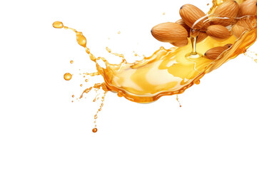 Pure Honey and Almond Splash Isolated On Transparent Background