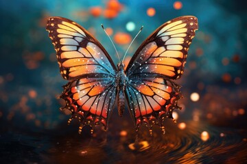 Beautiful Butterflies, Dreamy fantasy magical butterflies, soft light colors wings, Ai Generated