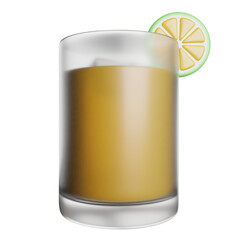Cocktail Drink Juice 3D Renderin Icon Illustration