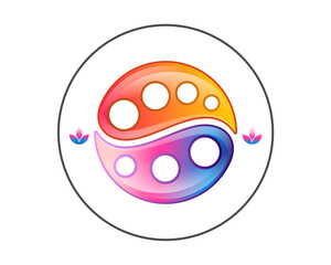 yin yang balance yoga logo