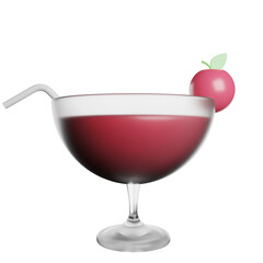 Cocktail Drink Juice 3D Renderin Icon Illustration