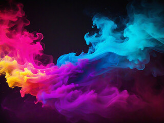 Fototapeta na wymiar Rectangular neon colorful smoke background