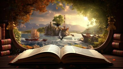 magic book with light