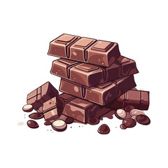 Stack of gourmet sweet chocolate bars isolated design