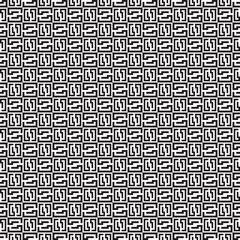 Seamless monochrome vector textures, black and white abstract geometric patterns with square shapes. Design element for textile, print, fabric.