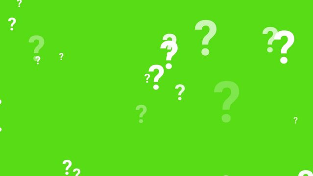 Question marks Animation moving on alpha channel green screen background. Full Hd. 4K