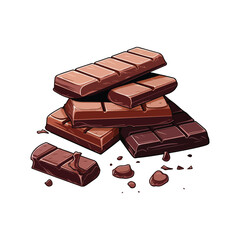Stack of gourmet dark chocolate bar with nuts vector