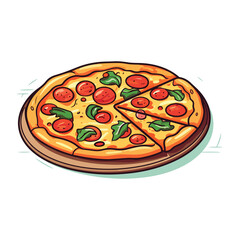 delicious pizza vector isolated design on white background