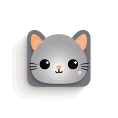 Cute cat cartoon icon. Cute kawaii character.