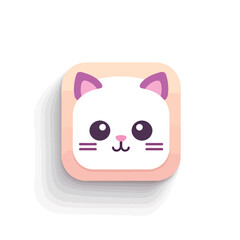 Cute cat face icon, vector illustration. Flat design style.